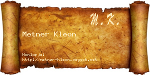 Metner Kleon névjegykártya